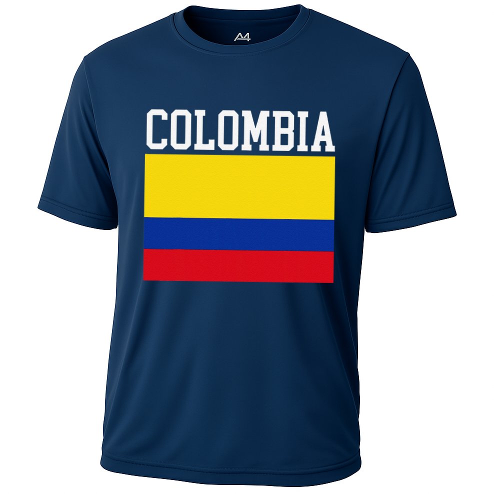Flag Of Colombia Sports Athletics Left Side Cooling Performance Crew T-Shirt