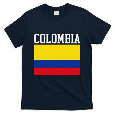 Flag Of Colombia Sports Athletics Left Side T-Shirt