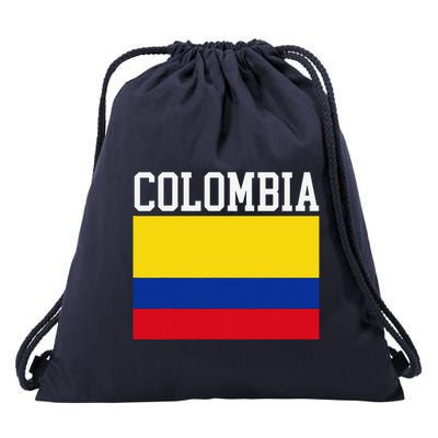 Flag Of Colombia Sports Athletics Left Side Drawstring Bag