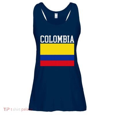 Flag Of Colombia Sports Athletics Left Side Ladies Essential Flowy Tank