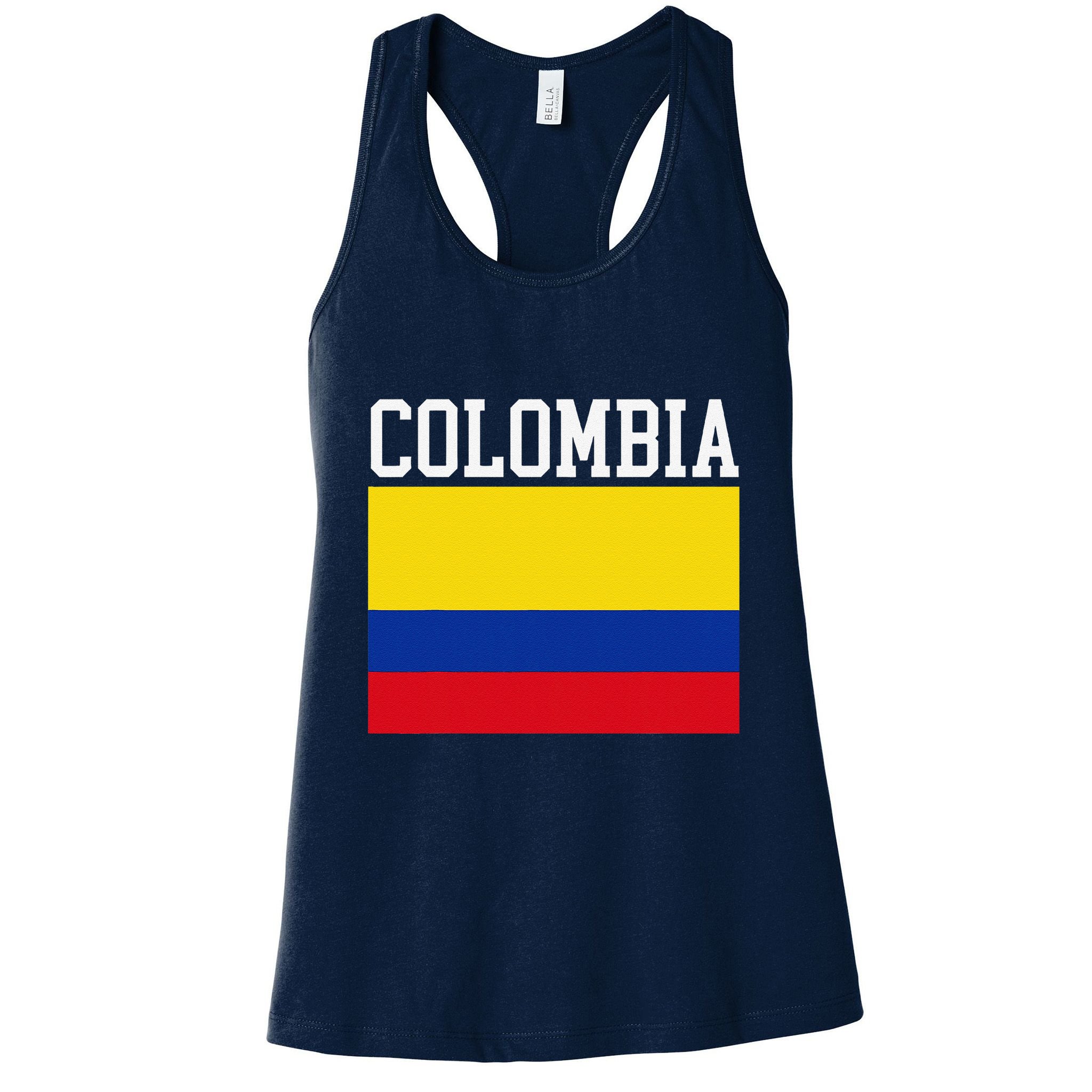 Flag Of Colombia Sports Athletics Left Side Womens Tank Top