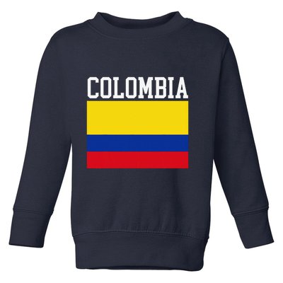 Flag Of Colombia Sports Athletics Left Side Toddler Sweatshirt