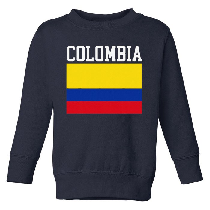 Flag Of Colombia Sports Athletics Left Side Toddler Sweatshirt