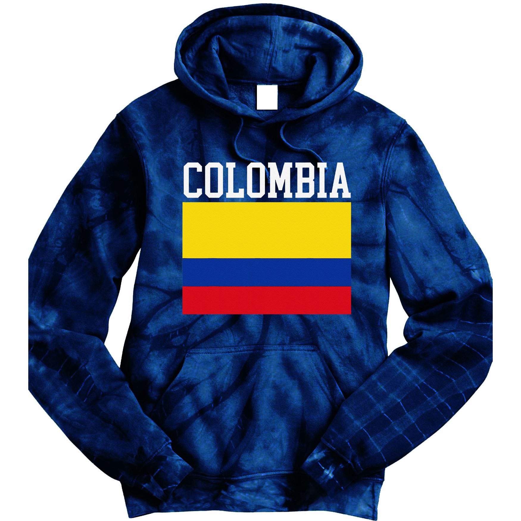 Flag Of Colombia Sports Athletics Left Side Tie Dye Hoodie