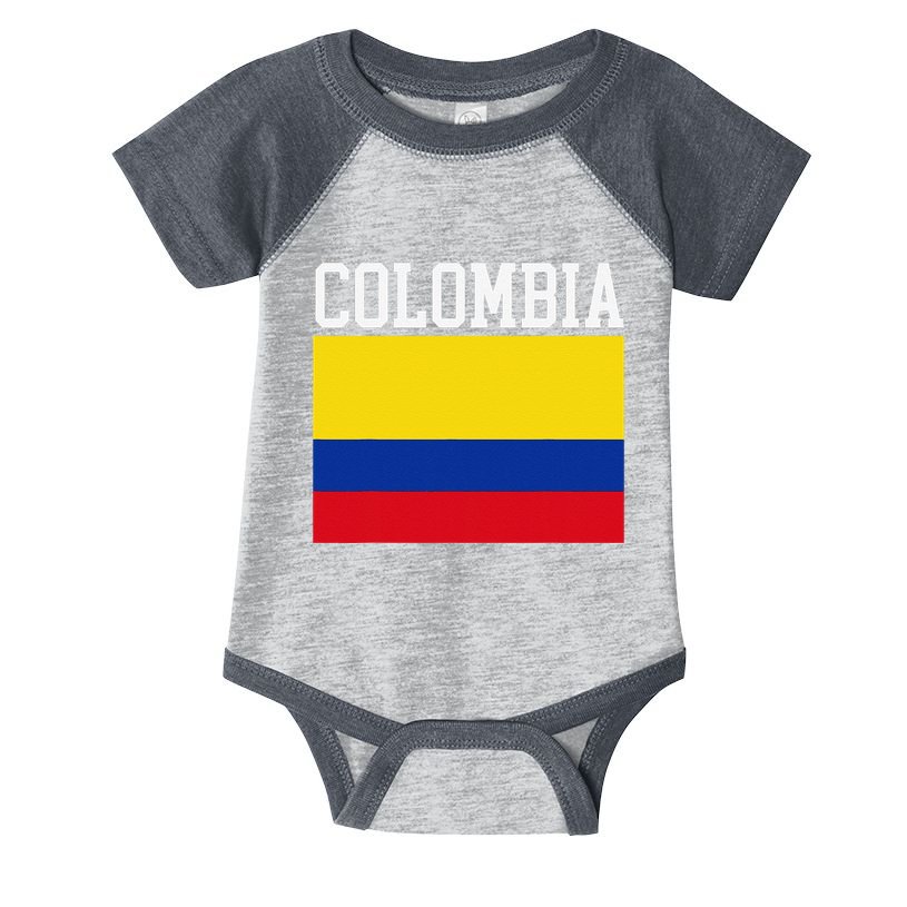 Flag Of Colombia Sports Athletics Left Side Infant Baby Jersey Bodysuit