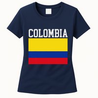 Flag Of Colombia Sports Athletics Left Side Womens T-Shirt