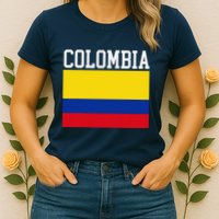Flag Of Colombia Sports Athletics Left Side Womens T-Shirt