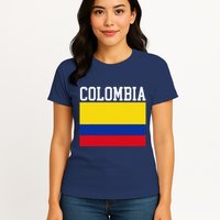 Flag Of Colombia Sports Athletics Left Side Womens T-Shirt