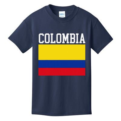 Flag Of Colombia Sports Athletics Left Side Kids T-Shirt