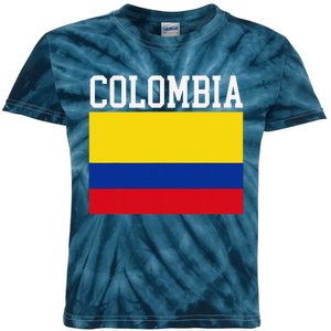 Flag Of Colombia Sports Athletics Left Side Kids Tie-Dye T-Shirt