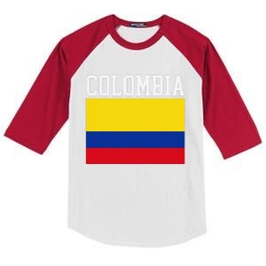 Flag Of Colombia Sports Athletics Left Side Kids Colorblock Raglan Jersey