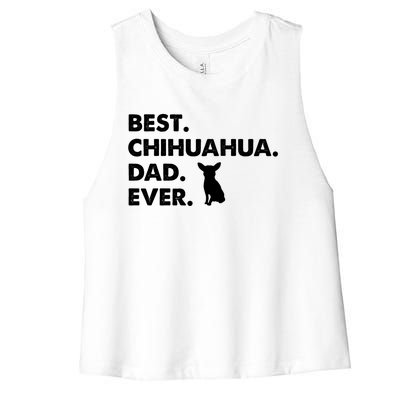 Father Of Chihuahuas Best Chihuahua Dad Ever Gift Women's Racerback Cropped Tank