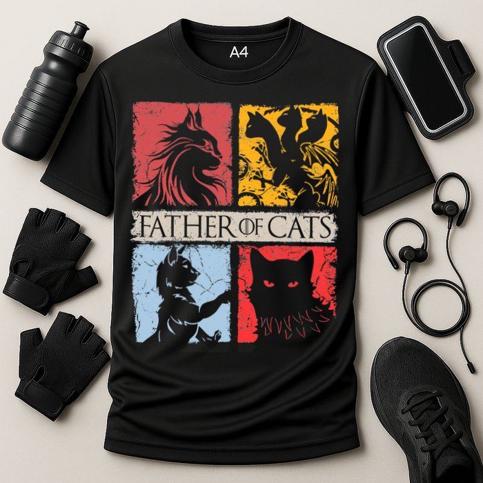 Father Of Cats Cat Lovers Cat Dad Fabulous Cooling Performance Crew T-Shirt