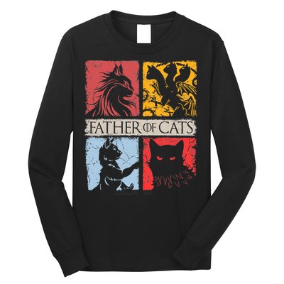 Father Of Cats Cat Lovers Cat Dad Fabulous Long Sleeve Shirt