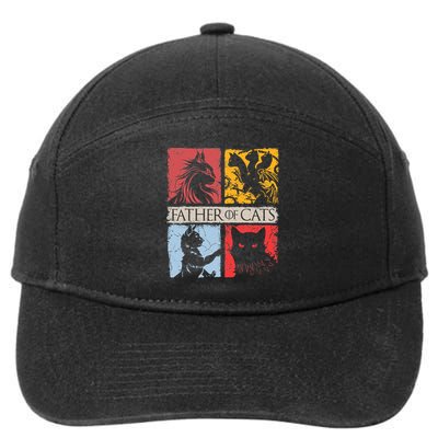 Father Of Cats Cat Lovers Cat Dad Fabulous 7-Panel Snapback Hat