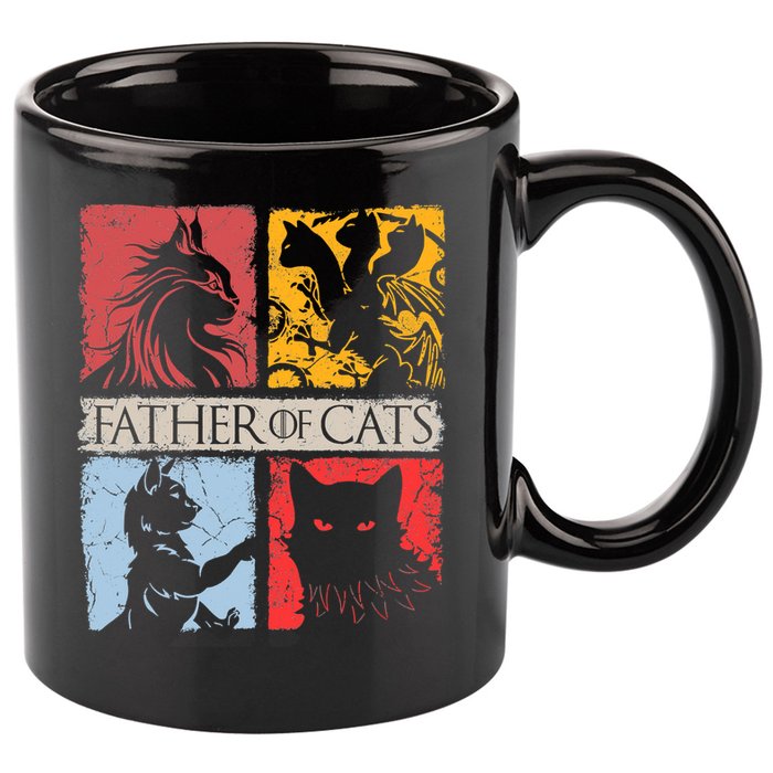 Father Of Cats Cat Lovers Cat Dad Fabulous 11oz C Handle Ceramic Mug