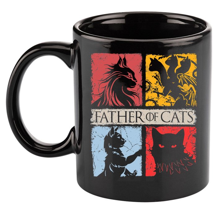 Father Of Cats Cat Lovers Cat Dad Fabulous 11oz C Handle Ceramic Mug