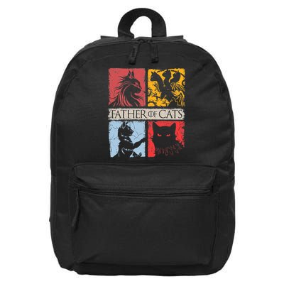 Father Of Cats Cat Lovers Cat Dad Fabulous 16 in Basic Backpack