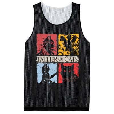 Father Of Cats Cat Lovers Cat Dad Fabulous Mesh Reversible Basketball Jersey Tank