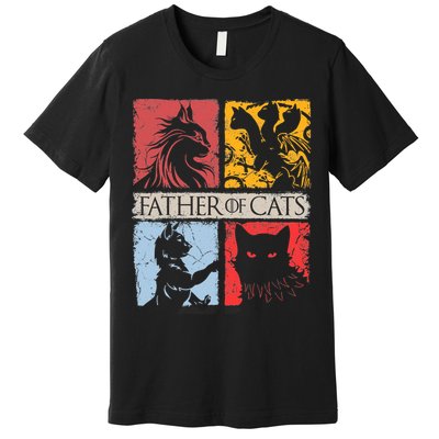 Father Of Cats Cat Lovers Cat Dad Fabulous Premium T-Shirt