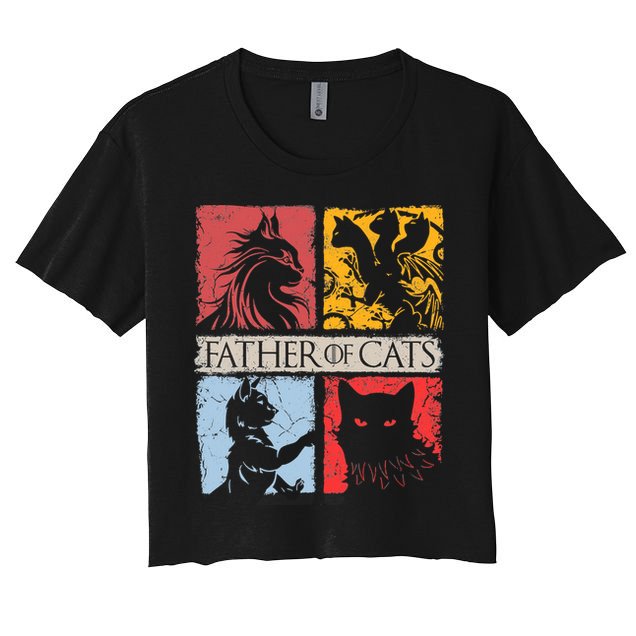 Father Of Cats Cat Lovers Cat Dad Fabulous Crop Top