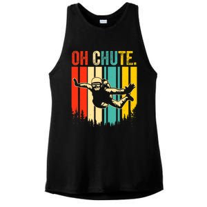 Funny Oh Chute Skydiving Skydive Sky Diving Skydiver Ladies PosiCharge Tri-Blend Wicking Tank