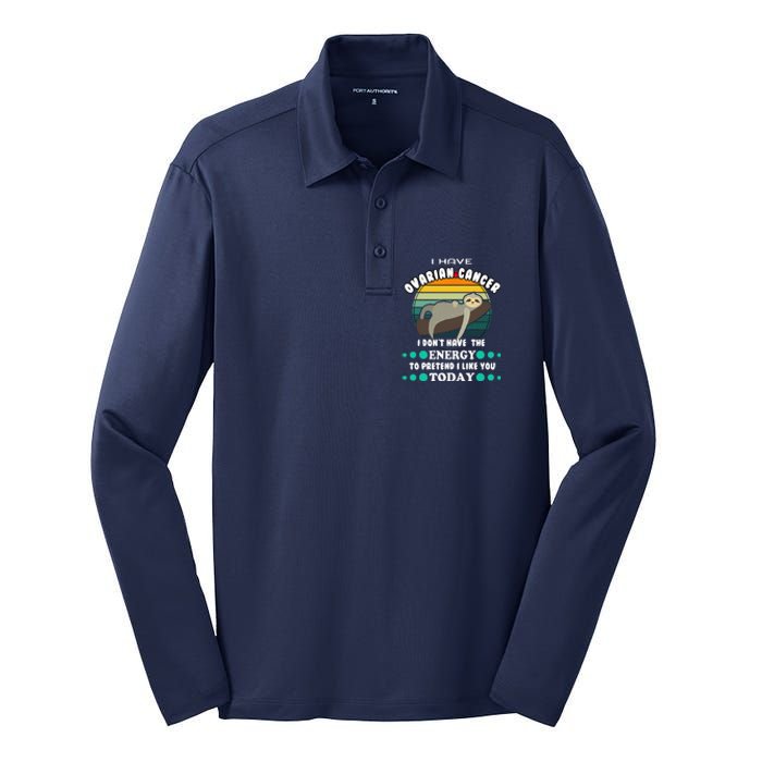 Funny Ovarian Cancer Awareness I have Ovarian Cancer Silk Touch Performance Long Sleeve Polo