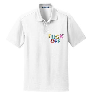 Fuck Off Colorful Funny Dry Zone Grid Polo