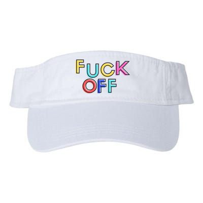 Fuck Off Colorful Funny Valucap Bio-Washed Visor