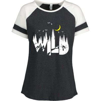 Family Outdoor Camping Trip Wildlife Camp Enza Ladies Jersey Colorblock Tee