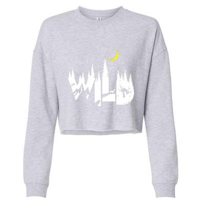 Family Outdoor Camping Trip Wildlife Camp Cropped Pullover Crew