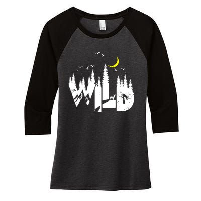 Family Outdoor Camping Trip Wildlife Camp Women's Tri-Blend 3/4-Sleeve Raglan Shirt