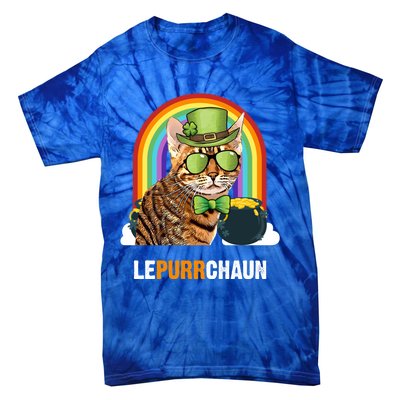 Funny Ocicat Cat Lepurrchaun St Patricks Day Gift Tie-Dye T-Shirt