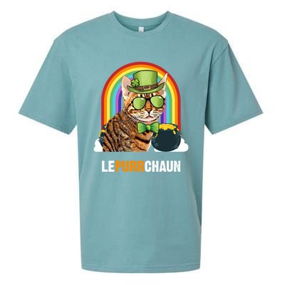 Funny Ocicat Cat Lepurrchaun St Patricks Day Gift Sueded Cloud Jersey T-Shirt