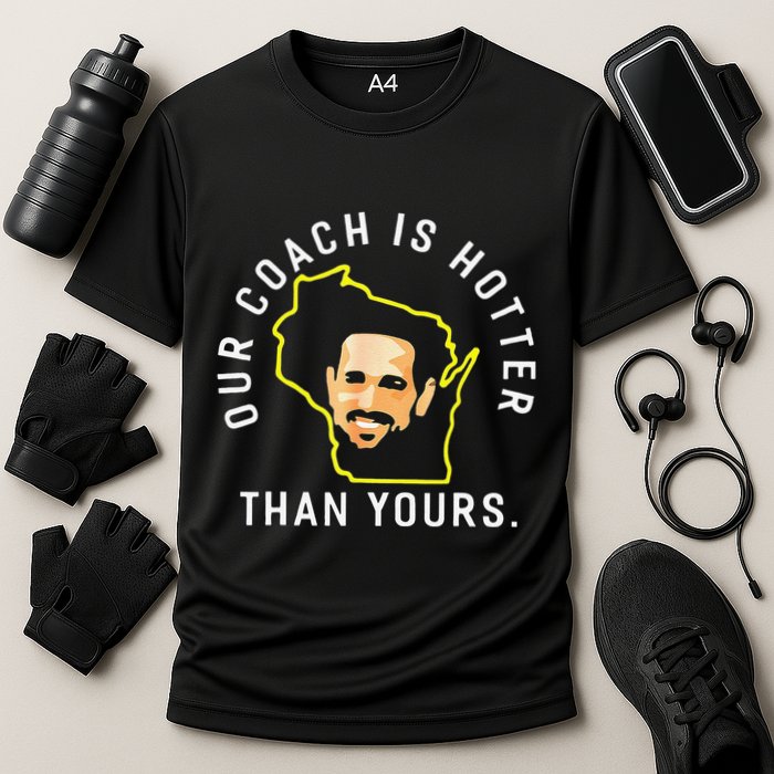 Funny Our Coach Is Hotter Than Yours Cooling Performance Crew T-Shirt