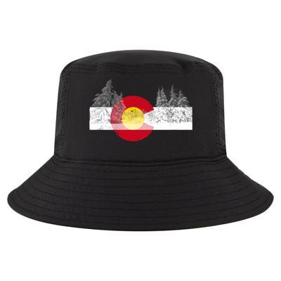 Flag Of Colorado Gift Mountain Ski Skiing Outdoors Gift Cool Comfort Performance Bucket Hat