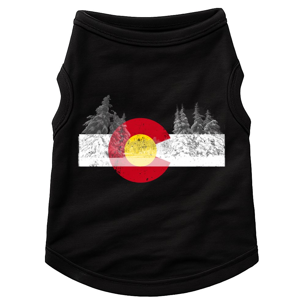 Flag Of Colorado Gift Mountain Ski Skiing Outdoors Gift Doggie Tank