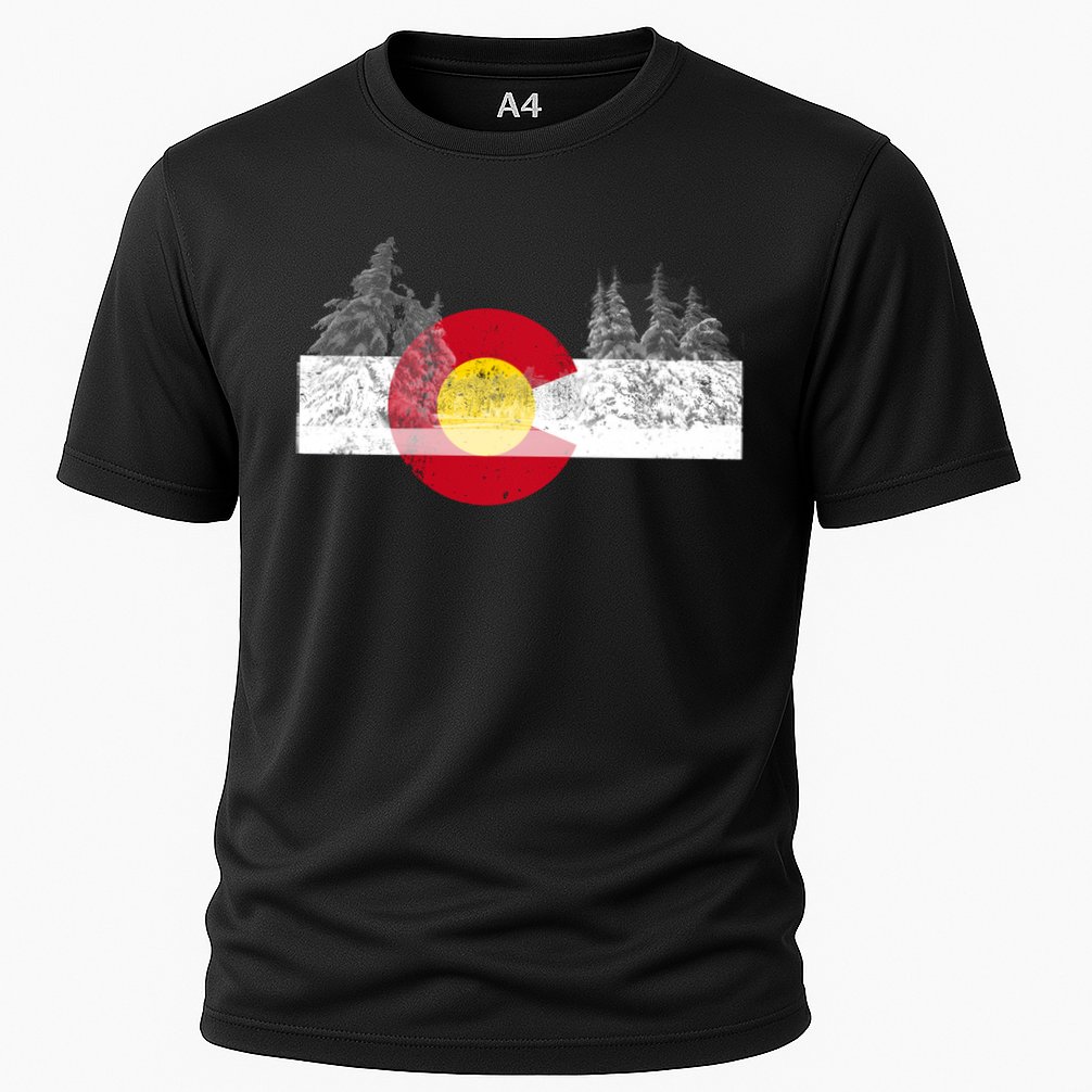 Flag Of Colorado Gift Mountain Ski Skiing Outdoors Gift Performance Shirt