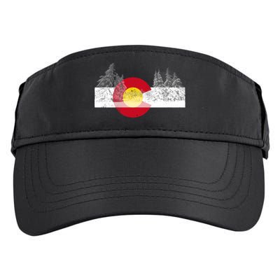 Flag Of Colorado Gift Mountain Ski Skiing Outdoors Gift Adult Drive Performance Visor