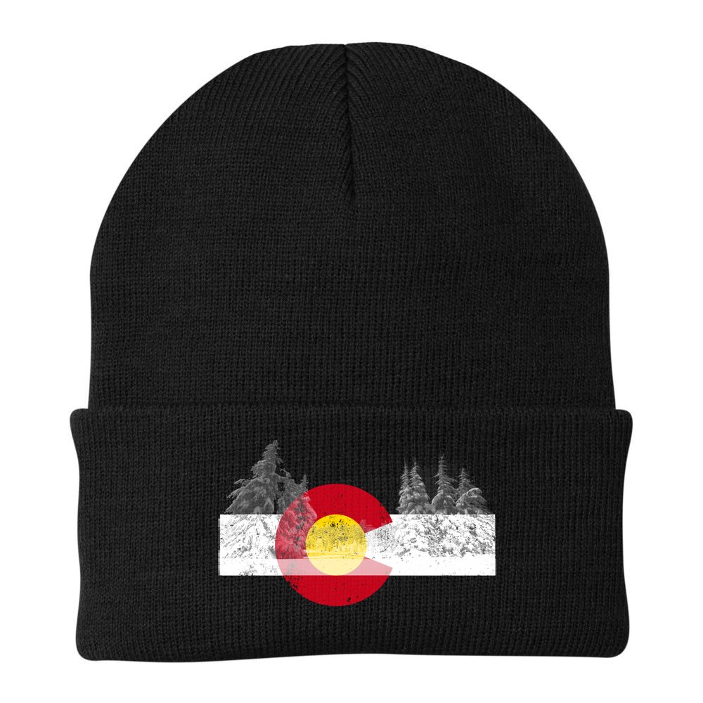 Flag Of Colorado Gift Mountain Ski Skiing Outdoors Gift Beanie