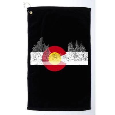 Flag Of Colorado Gift Mountain Ski Skiing Outdoors Gift Golf Towel