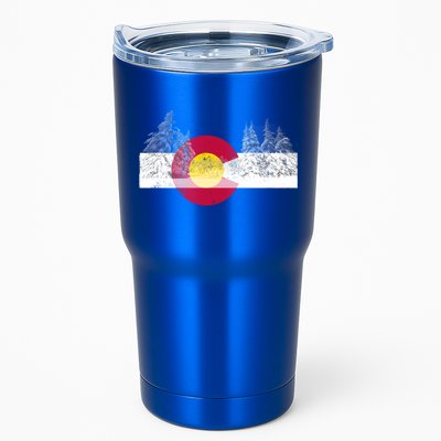 Flag Of Colorado Gift Mountain Ski Skiing Outdoors Gift Tumbler