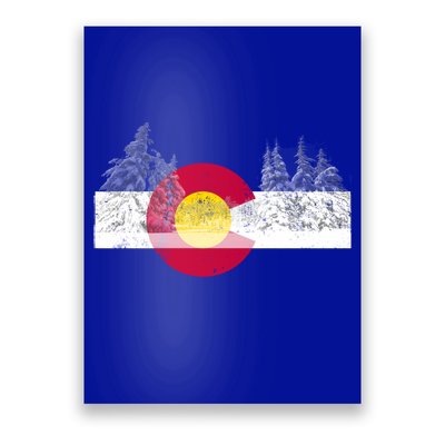 Flag Of Colorado Gift Mountain Ski Skiing Outdoors Gift Poster
