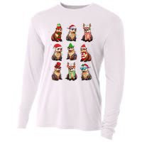 Funny Otters Christmas Lights Decoration Sea Otter Xmas Cooling Performance Long Sleeve Crew