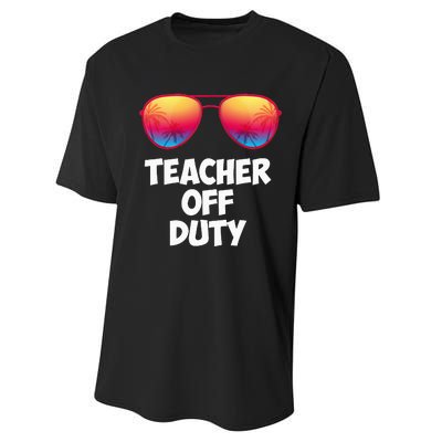 Funny OFF DUTY TEACHER Great Last Day Of School Gift Performance Sprint T-Shirt