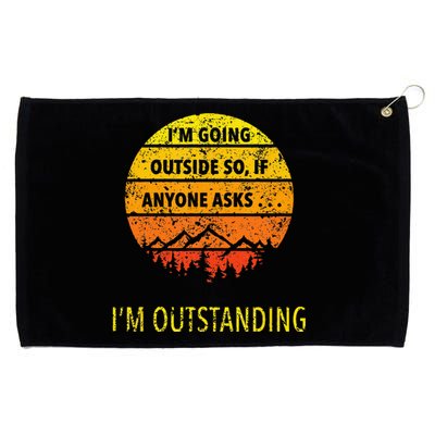 Funny Outdoor Dad Joke Pun Im Outstanding Grommeted Golf Towel