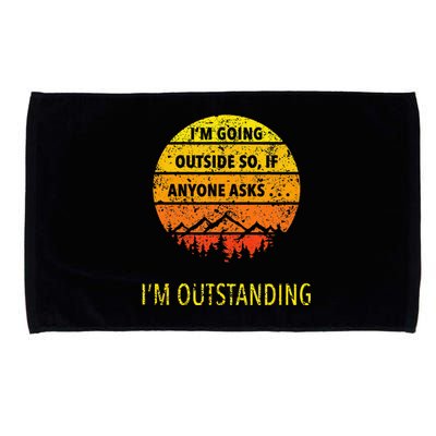 Funny Outdoor Dad Joke Pun Im Outstanding Microfiber Hand Towel