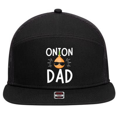 Funny Onion Dad Vegetable Fathers' Day Gardener Lover Gift 7 Panel Mesh Trucker Snapback Hat