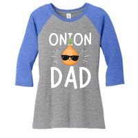 Funny Onion Dad Vegetable Fathers' Day Gardener Lover Gift Women's Tri-Blend 3/4-Sleeve Raglan Shirt