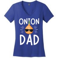 Funny Onion Dad Vegetable Fathers' Day Gardener Lover Gift Women's V-Neck T-Shirt